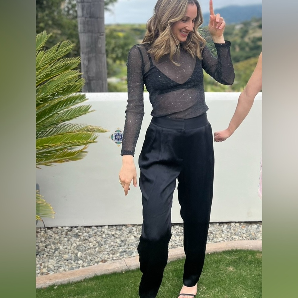 Black Sparkle Mesh Top